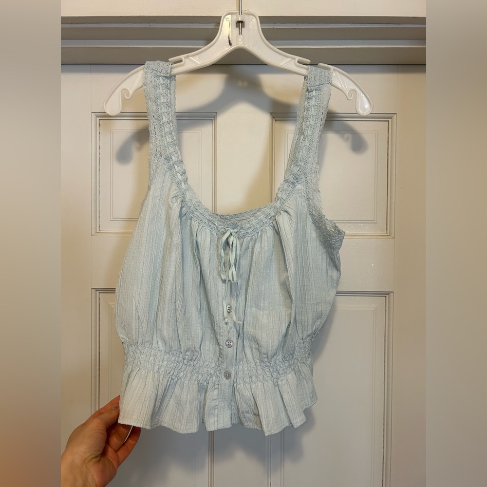 American Eagle Cropped Peasant Top- size M